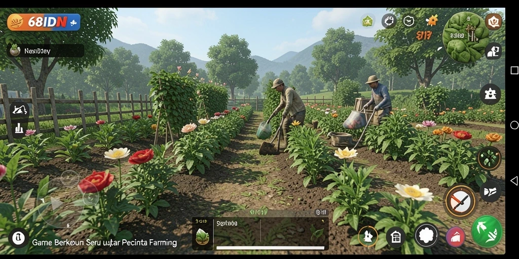 Screenshot 68IDN menunjukkan aktivitas berkebun yang seru dan menarik.