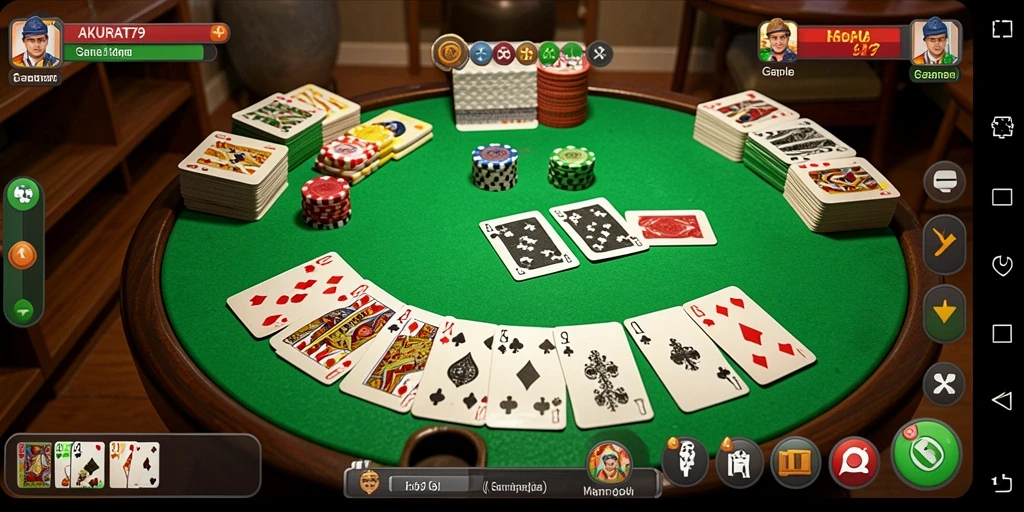 Tampilan gameplay AKURAT79 yang seru dan interaktif dalam permainan Gaple.
