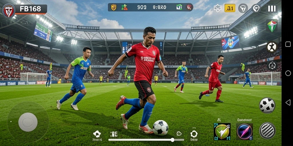 Gameplay menarik dalam pertandingan sepak bola yang seru.