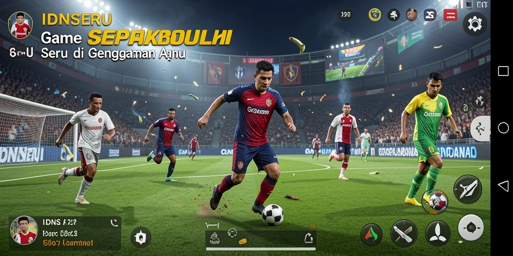 Gambaran gameplay menegangkan dalam IDNSERU saat bertanding di lapangan.