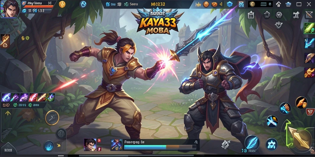 Gameplay seru KAYA33 dalam pertarungan tim MOBA.