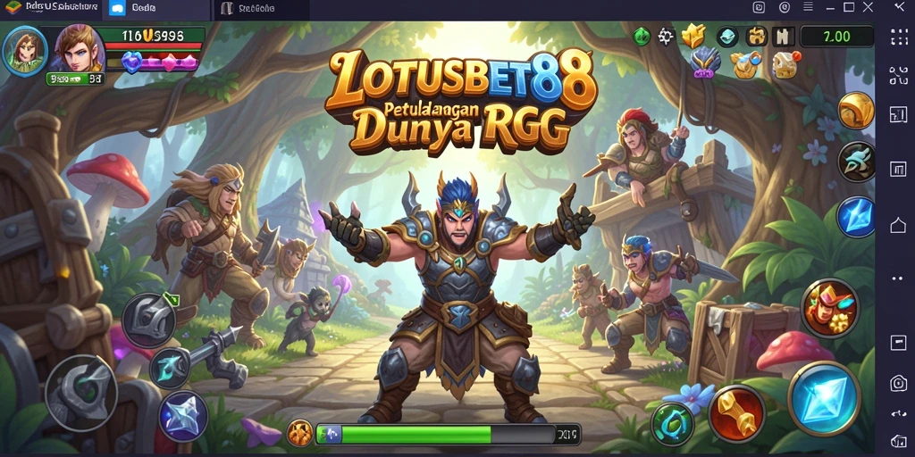Menampilkan aksi seru dalam permainan LOTUSBET88 dengan karakter yang beragam.