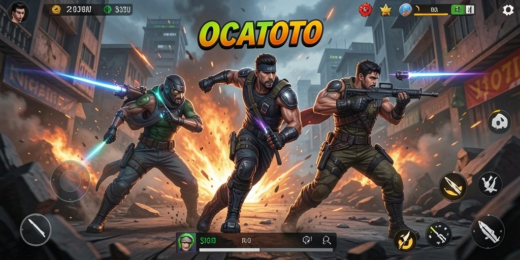 Tampilan seru gameplay OCATOTO yang menegangkan.