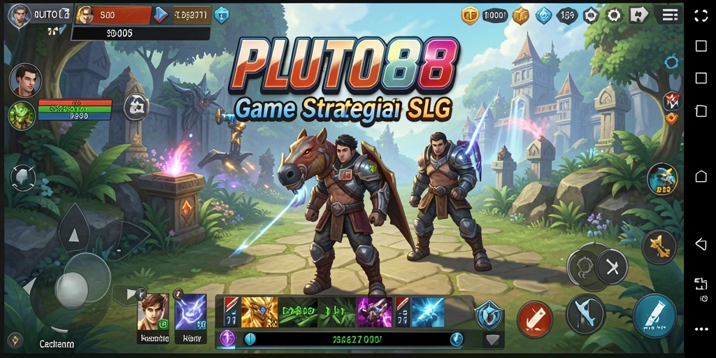 Screenshot gameplay epik PLUTO88 menampilkan strategi pertempuran yang mendebarkan.