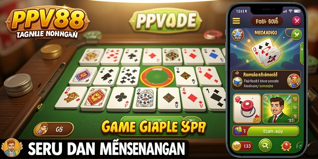 Tampilan gameplay PPV88 dengan kartu Gaple yang menarik.