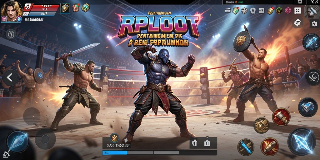 Screenshot RPLOOT menunjukkan aksi pertarungan yang mendebarkan dan karakter bertarung.