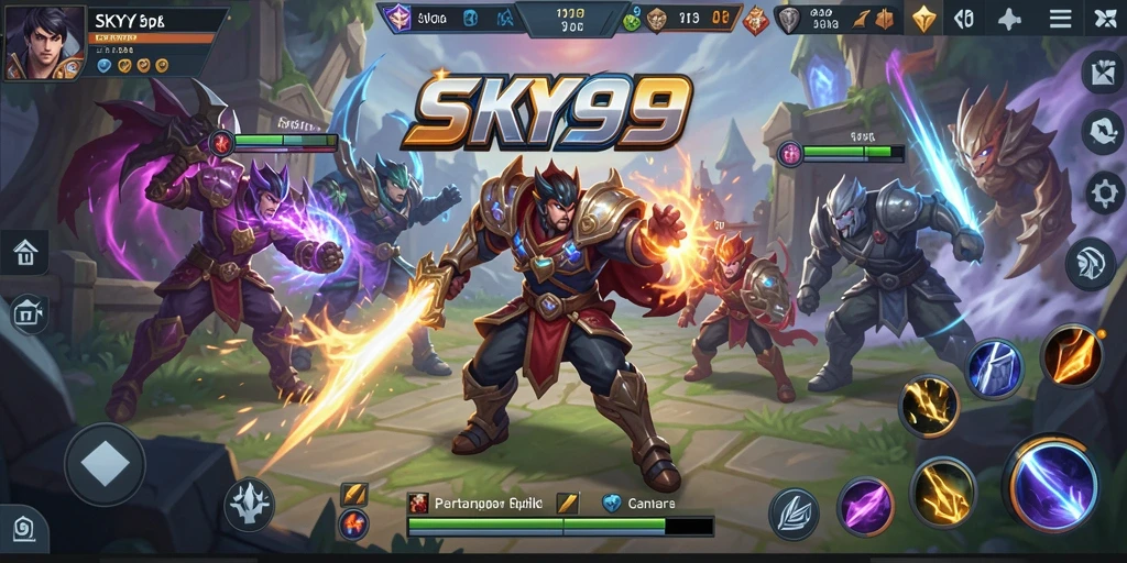 Tampilan gameplay seru dan aksi mendebarkan di SKY99.