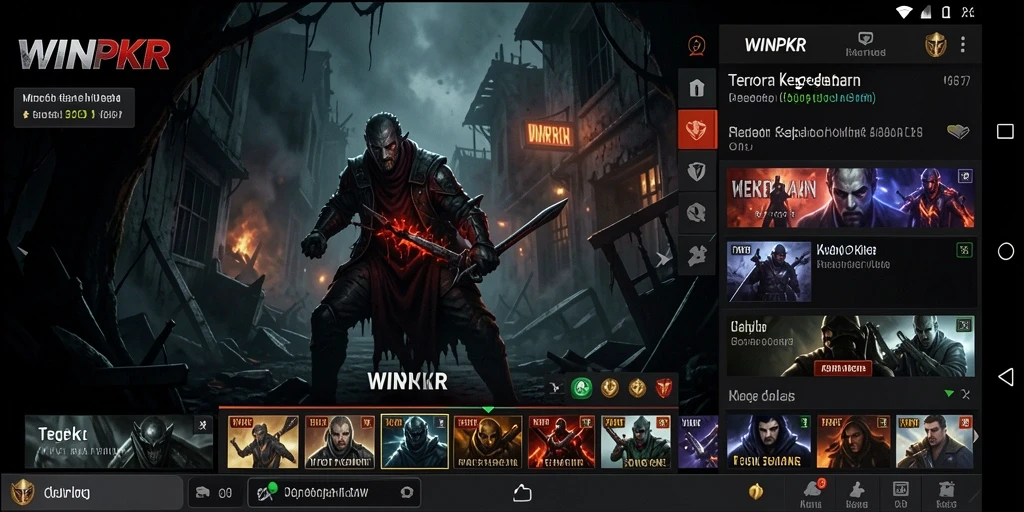 Tampilan gameplay menegangkan di dunia gelap WINPKR.